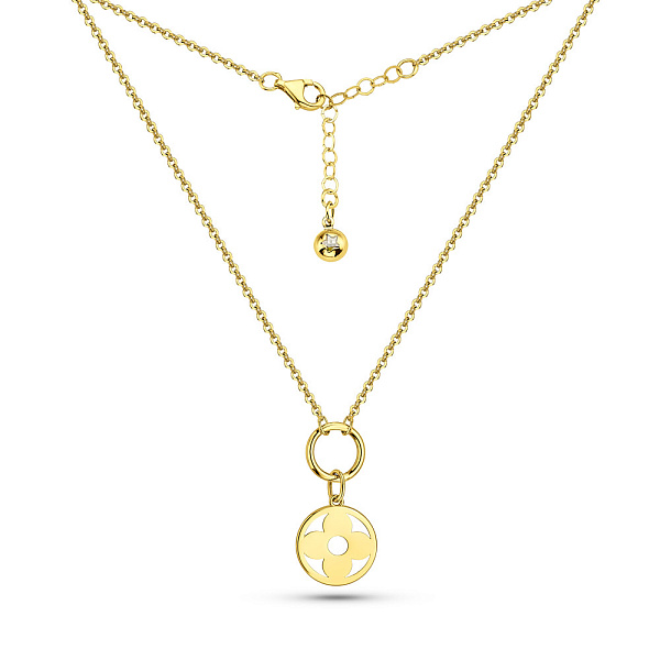 Золотое колье с фианитом (арт. 352677ж) – изображение 2