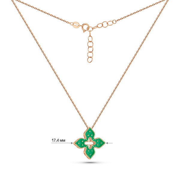 Кольє з червоного золота Конюшина з емаллю (арт. 352846/15ез) – зображення 5