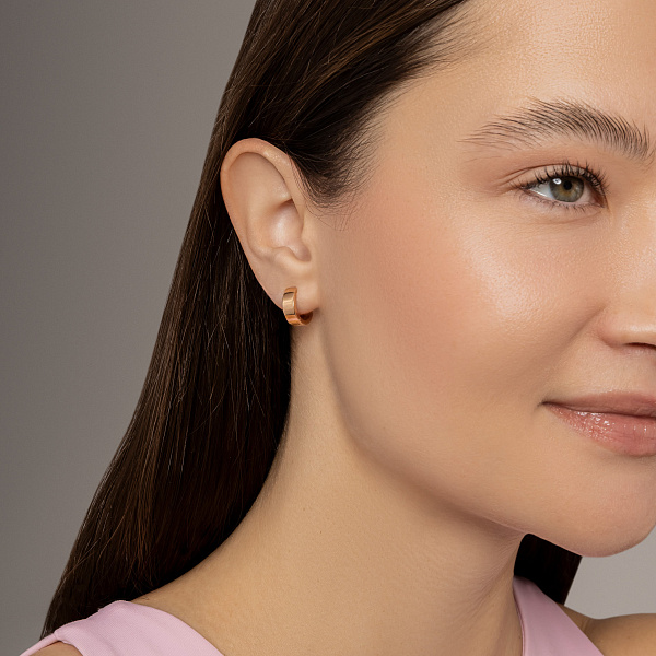 Сережки-кільця з червоного золота (арт. 110448) – зображення 3