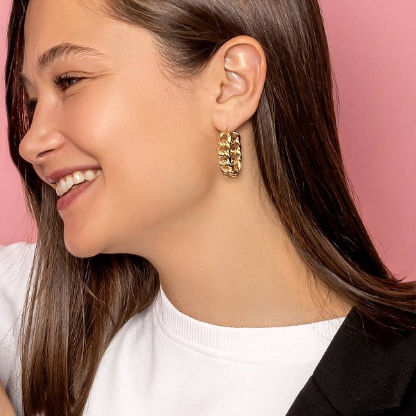 Серьги из желтого золота Звенья (арт. 1091630/30ж) – изображение 4