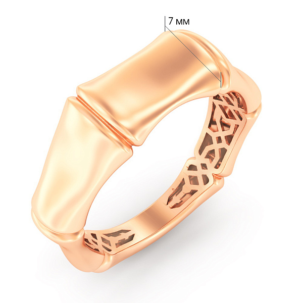 Кольцо из красного золота без камней (арт. 1401007) – изображение 3