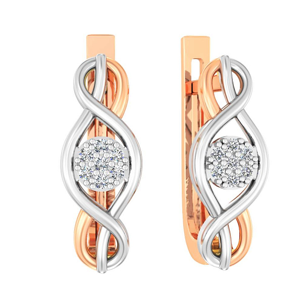 Серьги из золота с бриллиантами  (арт. С011402005) – изображение 1