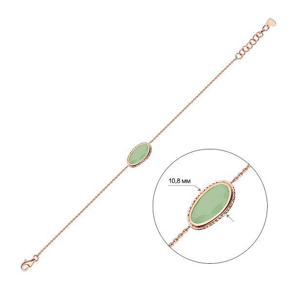 Золотий браслет з зеленим кварцом (арт. 326215Пкзм) – зображення 3