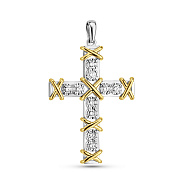 Фото Золотой крестик с бриллиантами (арт. 3192207223)