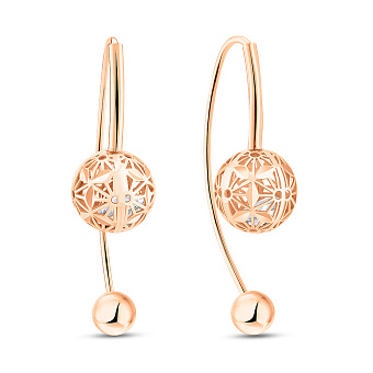 Серьги из красного золота с фианитами (арт. 1091723/3)