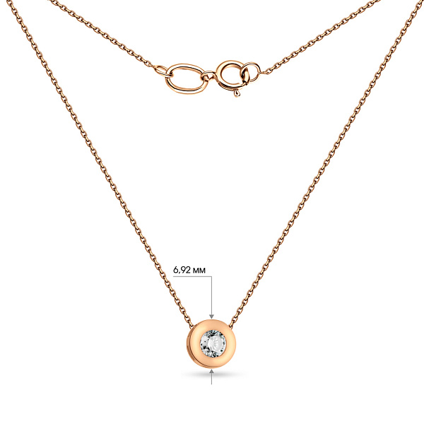 Колье из красного золота с фианитом (арт. 350547/2) – изображение 3