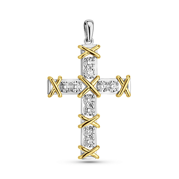 Золотой крестик с бриллиантами (арт. 3192207223) – изображение 5