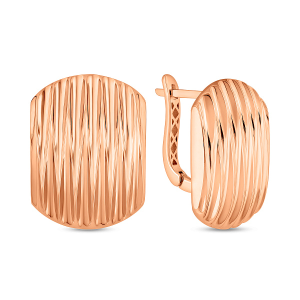 Серьги из красного золота без камней (арт. 1092102) – изображение 1