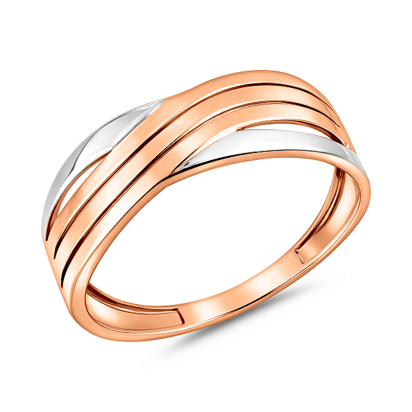 Золотое кольцо с родированием (арт. 141141) – изображение 1