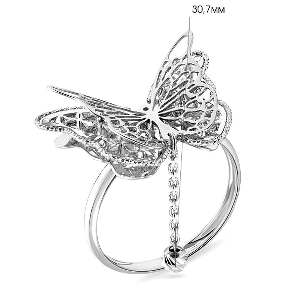 Кольцо Francelli из белого золота с подвеской (арт. 140201б) – изображение 8