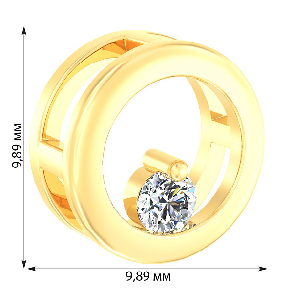 Золотая подвеска с фианитом (арт. 440481ж) – изображение 3