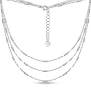 Серебряное многослойное колье (арт. 7507/2214)