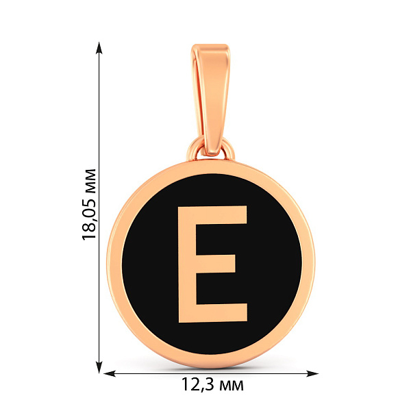 Золотая подвеска Буква Е с эмалью (арт. 440991еч) – изображение 2