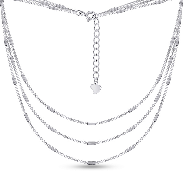 Серебряное многослойное колье (арт. 7507/2214) – изображение 1