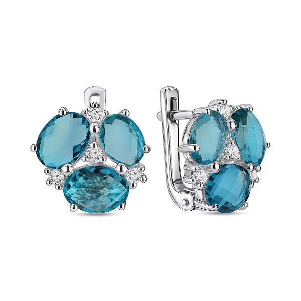 Серебряные серьги с топазами (арт. 7502/1989715Пл) – изображение 1