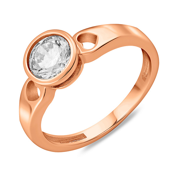 Золота каблучка з фіанітом (арт. 140646) – зображення 1