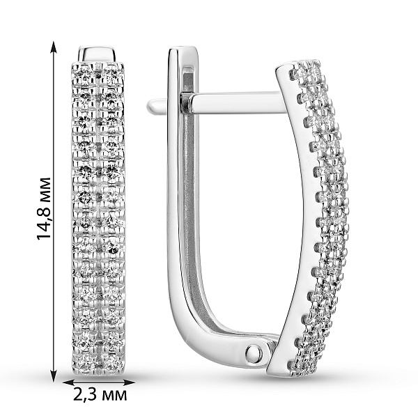 Золотые серьги с дорожками из бриллиантов (арт. С011242020б) – изображение 4