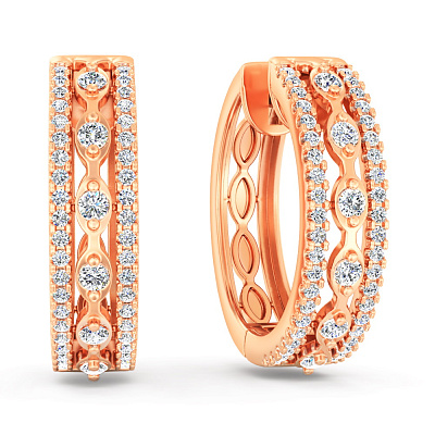Золотые кольца-серьги с бриллиантами (арт. С011638060)