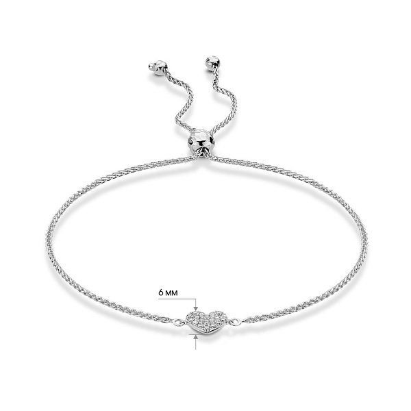 Золотой браслет Сердце с бриллиантами (арт. Б341629010б) – изображение 4