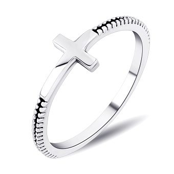 Серебряное кольцо "Крестик" (арт. 7901/6098)