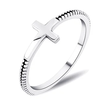 Срібна каблучка "Хрестик" (арт. 7901/6098)