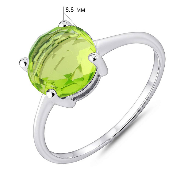 Серебряное кольцо с крупным хризолитом (арт. 7501/2157380Хрз) – изображение 2