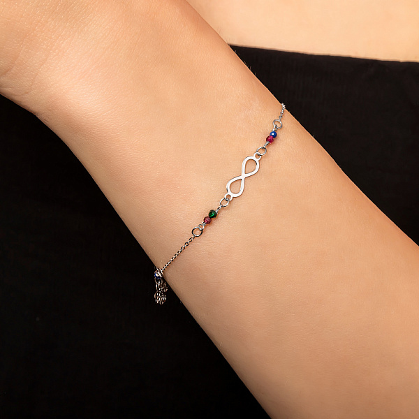 Браслет з білого золота Нескінченність з фіанітами (арт. 326991бцв) – зображення 3