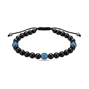 Фото Браслет із шовковою ниткою з бірюзою (арт. 7309/5353ччБо)