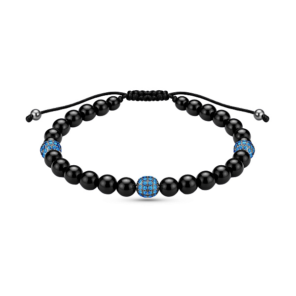 Браслет із шовковою ниткою з бірюзою (арт. 7309/5353ччБо) – зображення 1