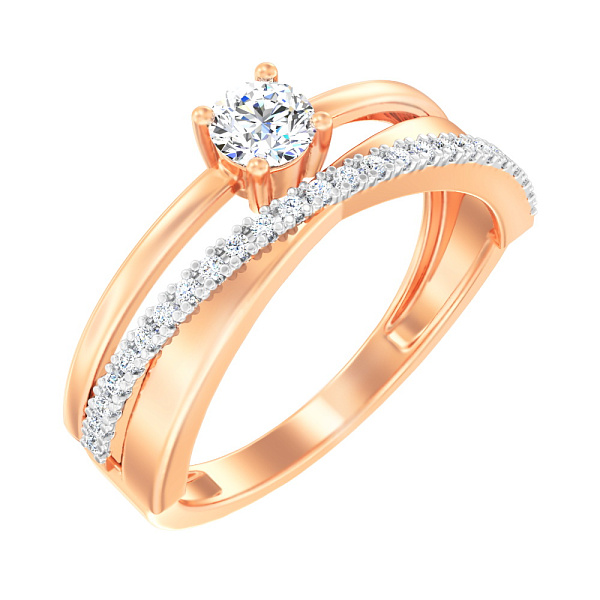 Золота каблучка з фіанітами Синергія (арт. 141101) – зображення 1