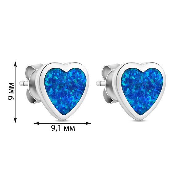 Серьги-пусеты из серебра с опалом (арт. 7518/5008Пос) – изображение 2