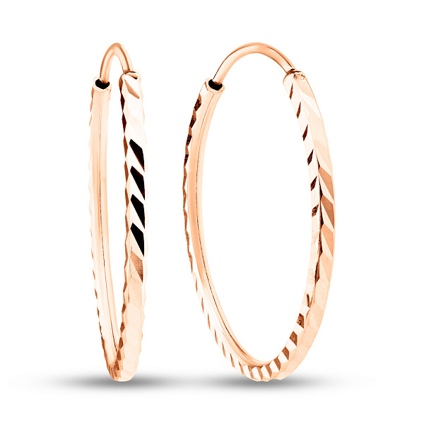 Серьги-кольца из красного золота (арт. 121903/25) – изображение 1