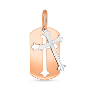 Религиозный подвес из красного и белого золота (арт. 440807кба)