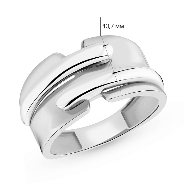 Широкое кольцо из белого золота (арт. 155209б) – изображение 2