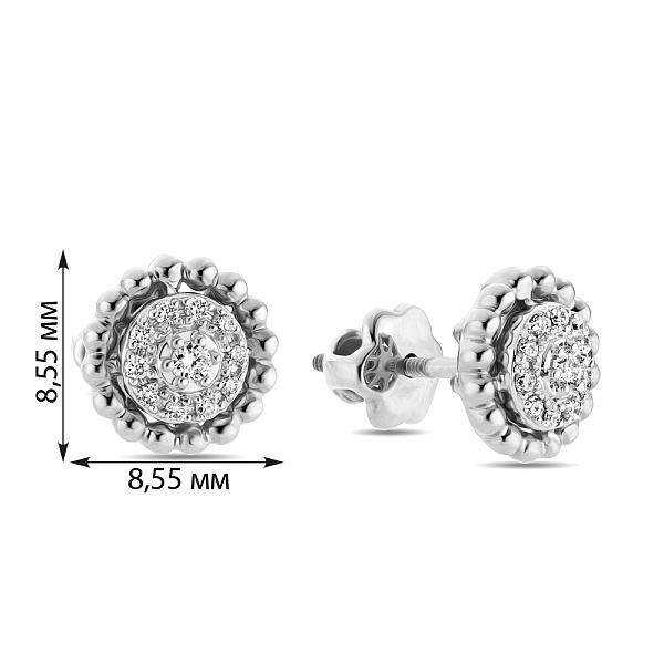 Золотые серьги-пусеты с бриллиантами (арт. С341202020б) – изображение 3