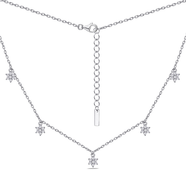 Серебряное колье с подвесками и фианитами (арт. 7507/1344) – изображение 2