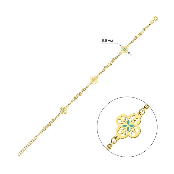 Золотий браслет Francelli з емаллю (арт. 3261040жег) – зображення 5