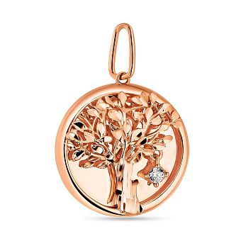 Фото Подвес из красного золота с фианитом (арт. 424440/20)