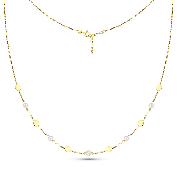 Золоте кольє з перлами (арт. 352785жпрлб) – зображення 2