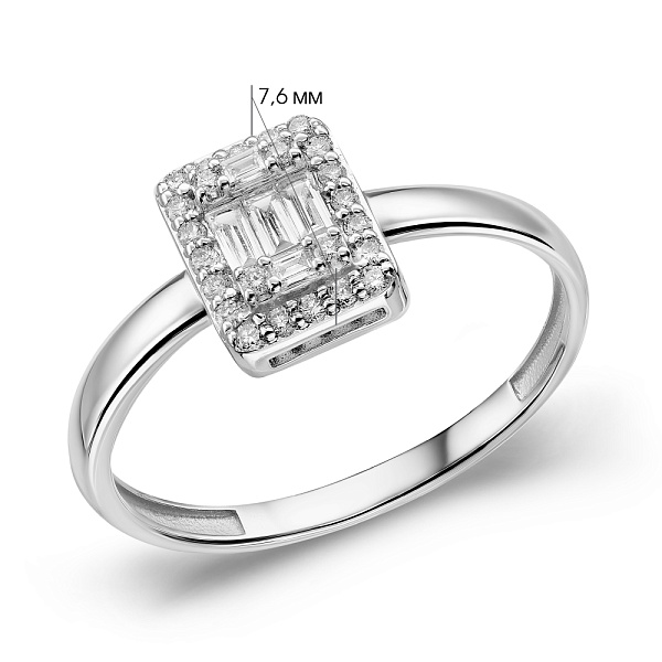 Каблучка з білого золота з діамантами (арт. К011232020б) – зображення 6