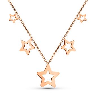 Фото Золотое колье Звезды с подвесками (арт. 352568)