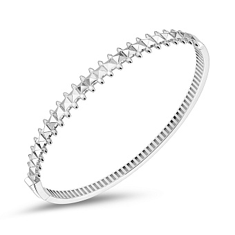 Фото Жесткий браслет из белого золота (арт. 326842б)