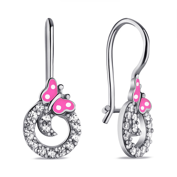 Серебряные детские серьги с фианитами (арт. 7502/9752ебр) – изображение 1