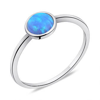 Серебряное кольцо з голубим опалом (арт. 7501/КК2ОПГ/1184-15,5)