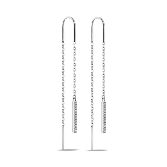 Срібні сережки-протяжки з фіанітами (арт. 7502/3308)