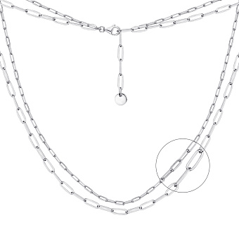 Багатошарове кольє Trendy Style зі срібла (арт. 7507/2014)