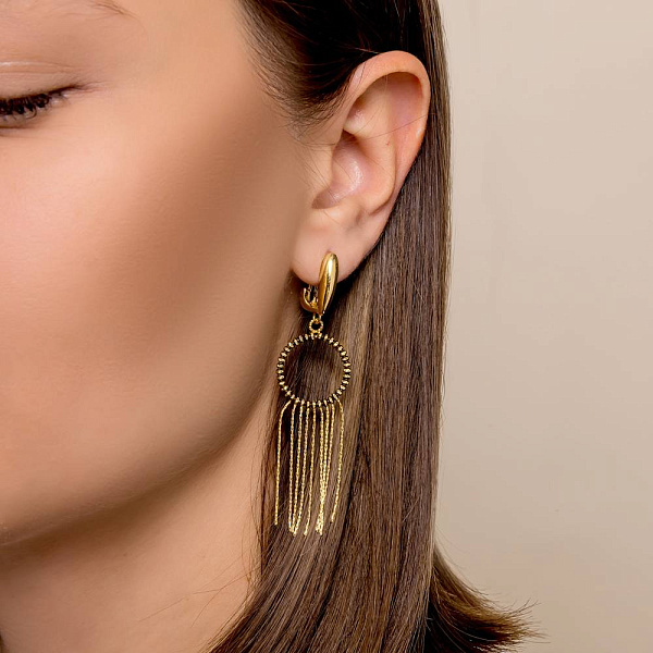 Длинные золотые серьги Francelli (арт. 1091353жкр) – изображение 2