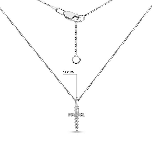 Кольє з білого золота з діамантами (арт. Ц011280010б/2) – зображення 4