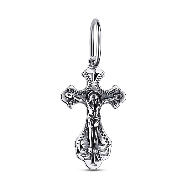 Крестик серебряный с распятием (арт. 7904/3531-ч) – изображение 1