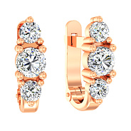 Детские золотые серьги с фианитом (арт. 110316)